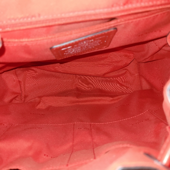 Coach Turnlock Rucksack In Embossed Carmine - Picture 7 of 11